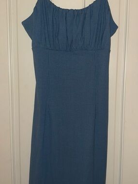 Blue Ribbed Women’s Dress